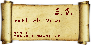 Serfőző Vince névjegykártya